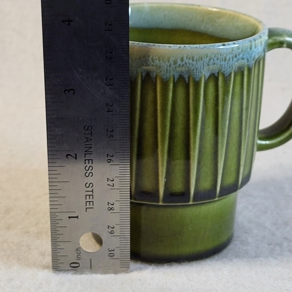 MID Century Modern Stamped Ceramic Mug Drip Glaze **Vintage** - Picture 5 of 15
